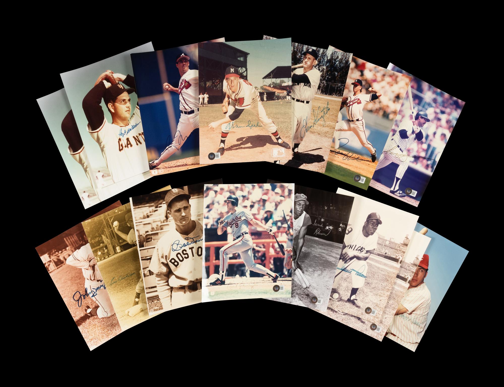 A Group of 30 Baseball Hall of Fame Signed Autograph Photos (Beckett Authentication Services Certfied),
