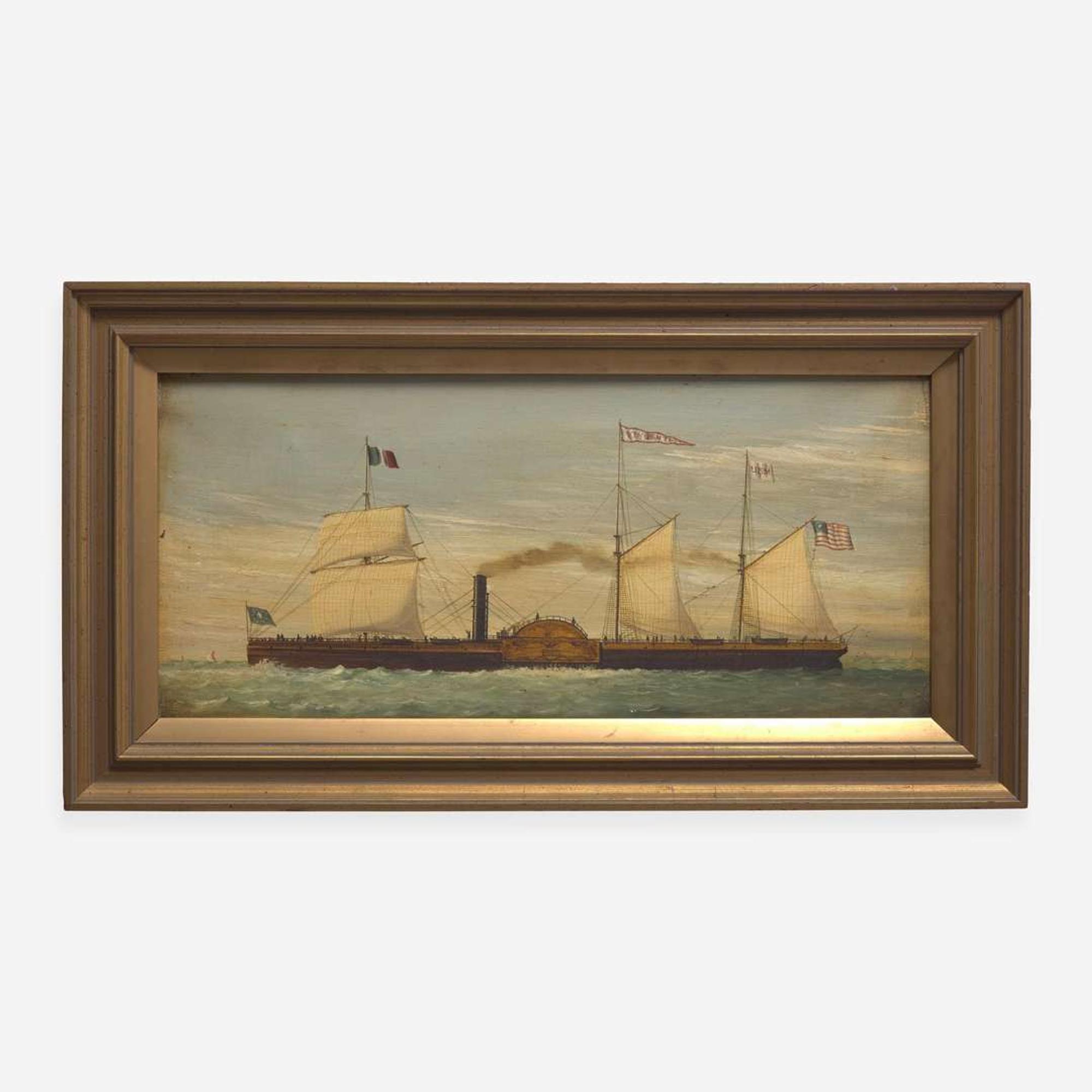 American School 19th century Two Portraits of American Packet Ships