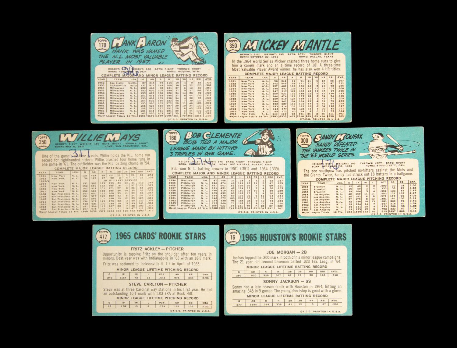 A Complete Set of 1965 Topps Baseball Cards (598/598)