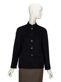 PRADA, BLACK DOUBLE-FACED JACKET