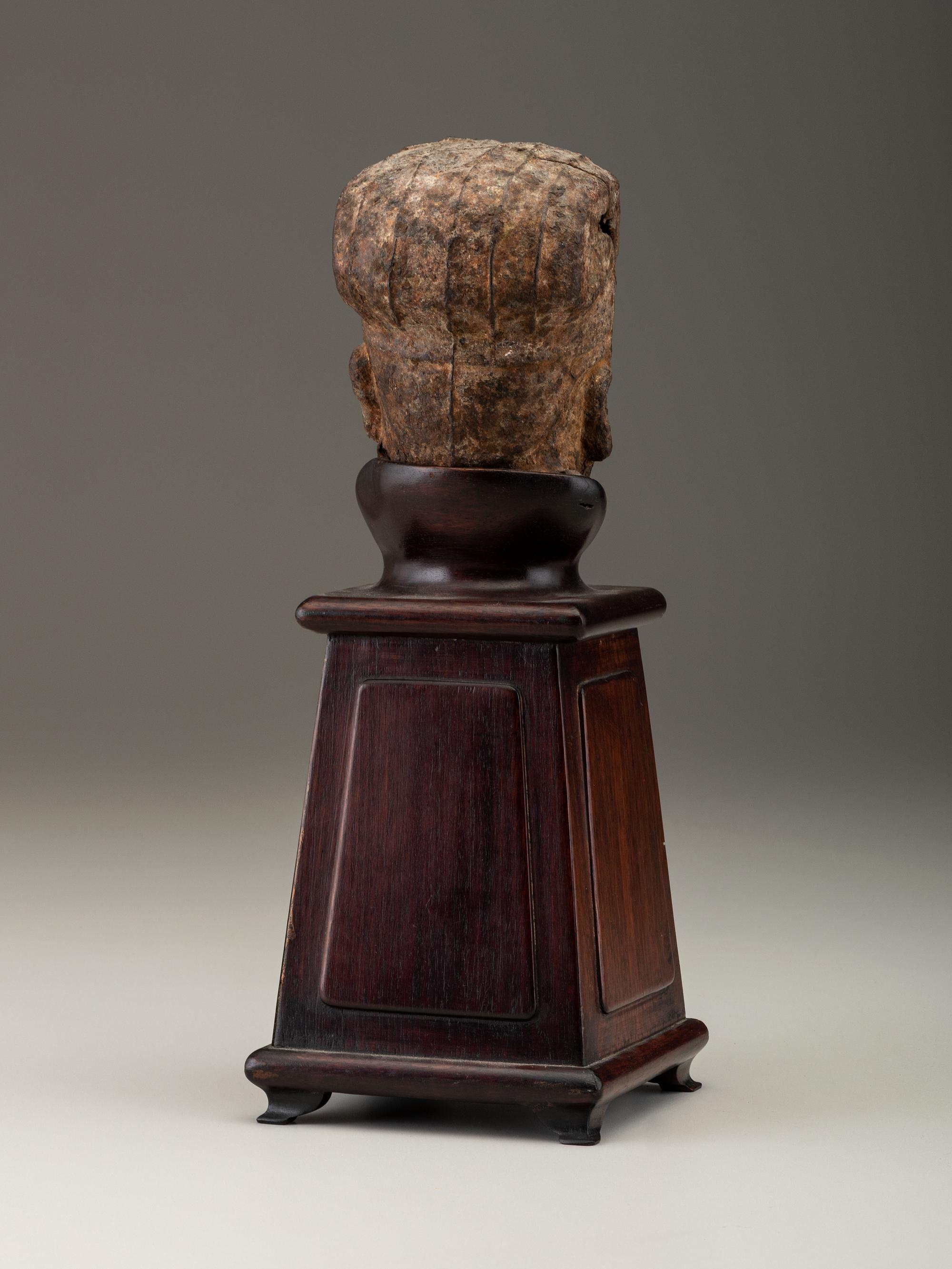 A Chinese Bronze Head of a Priest