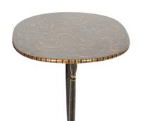 An English Grain-Painted, Ebonized and Parcel Gilt Bedside Table