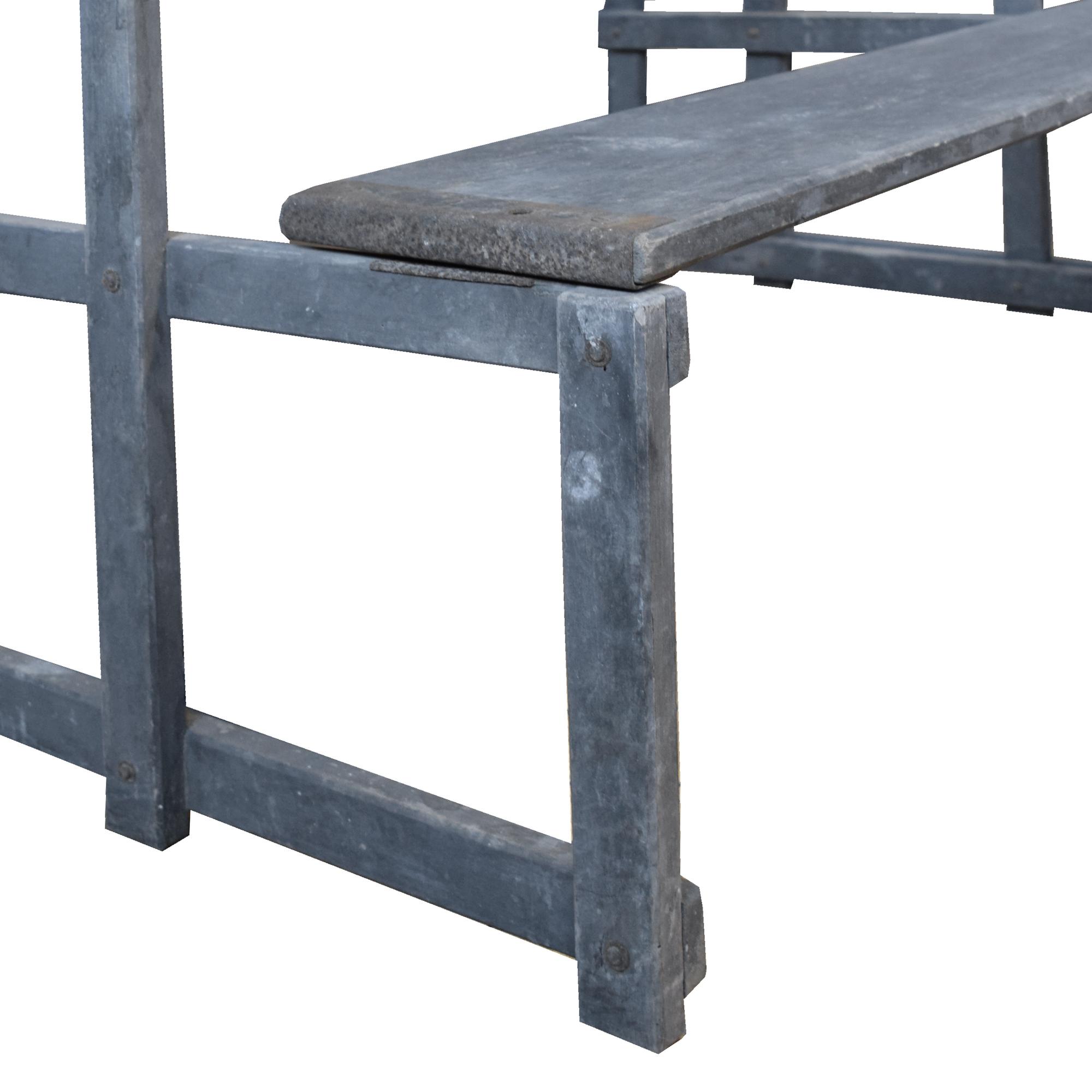 A Wood and Metal Tiered Stand 130" W x 33" D x 40" H — France, Early 20th Century