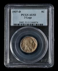 A United States 1937-D Buffalo: 3 Legs 5c Coin