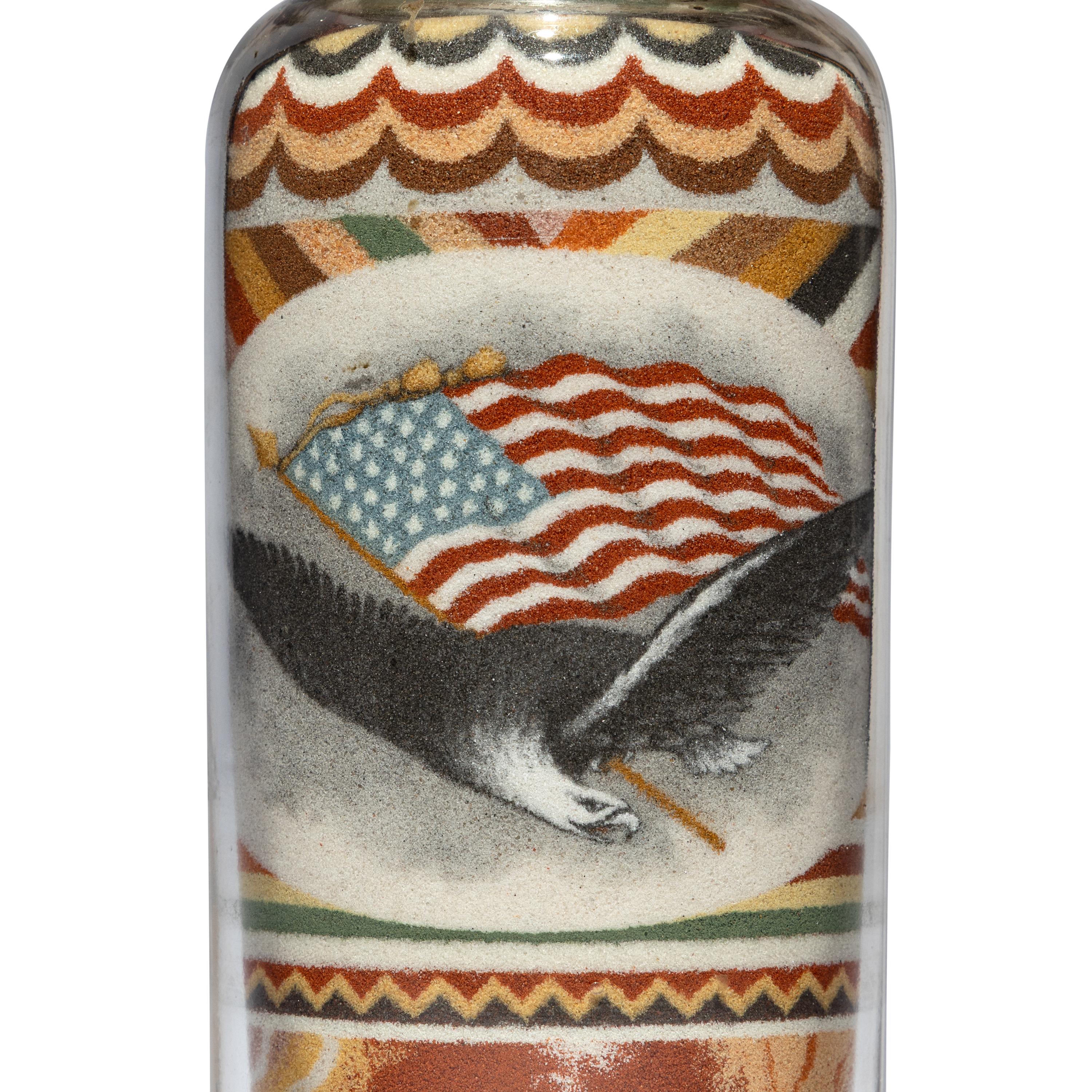 A Sand Art Bottle, Andrew Clemens (1857-1895), McGregor, Iowa, Circa 1886