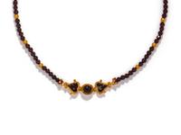 A Roman Garnet and Gold Bead Necklace