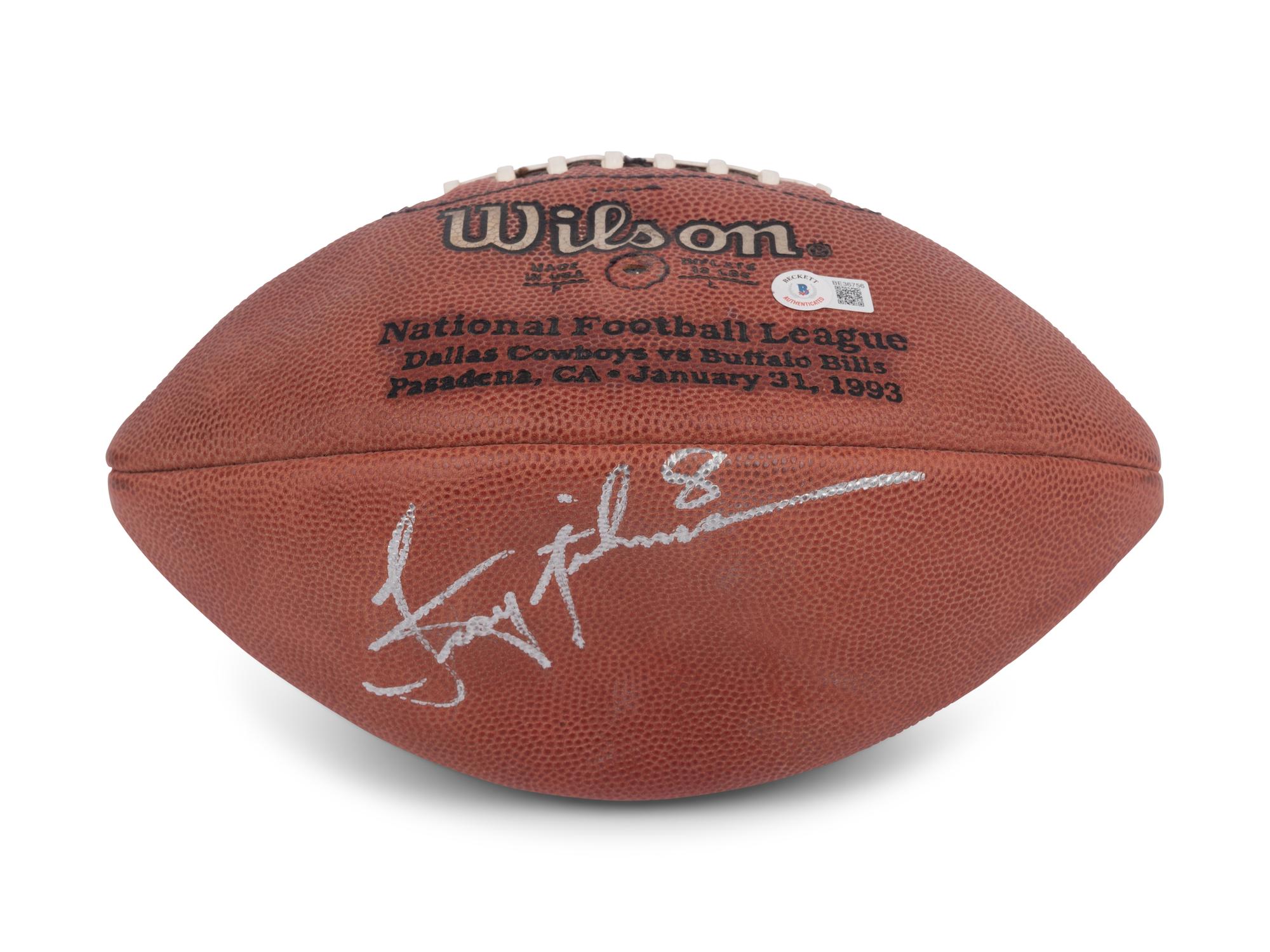 A Troy Aikman Dallas Cowboys Signed Autograph Football (Beckett Authentication Services Certified),