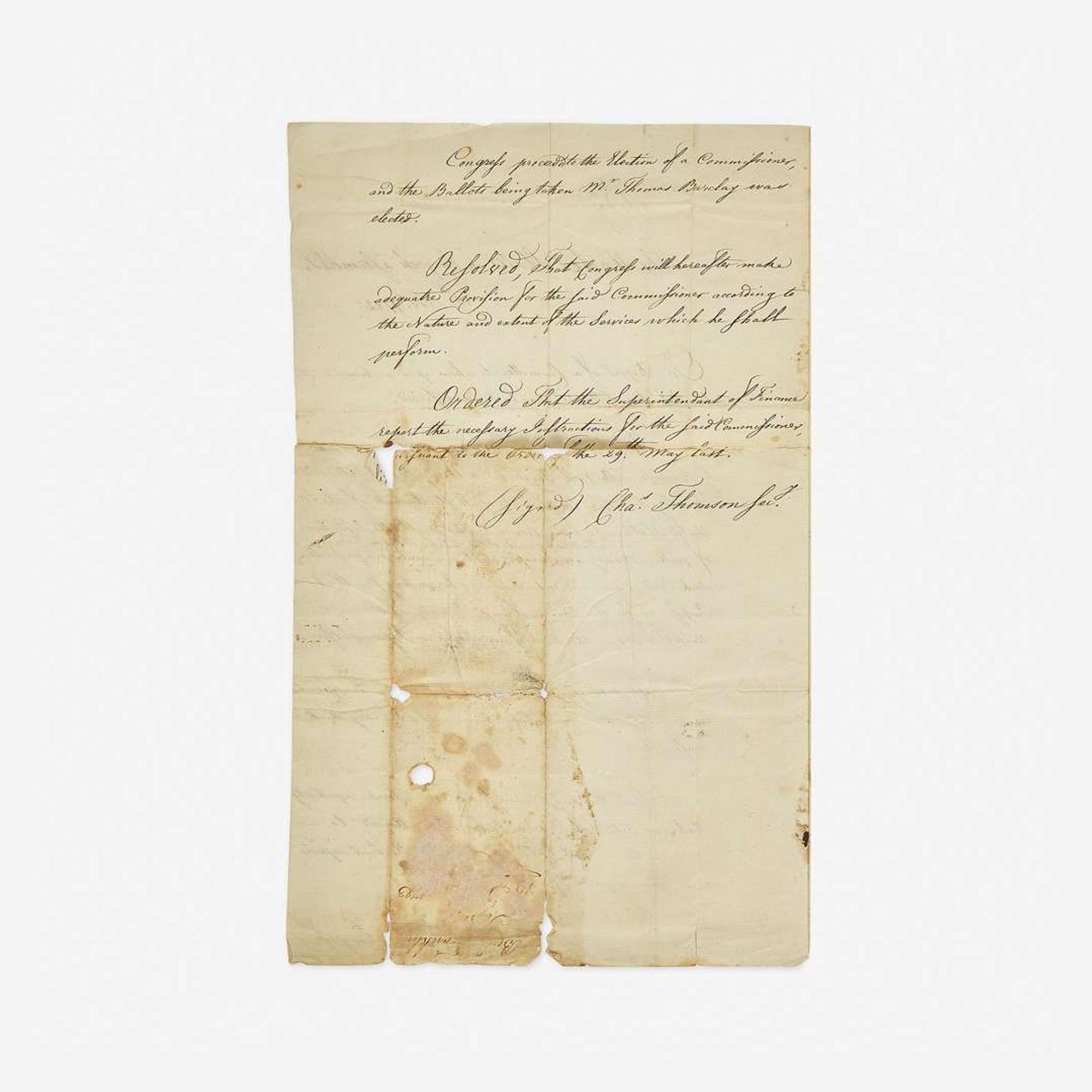 [Americana] Franklin, Benjamin Autograph Letter, signed