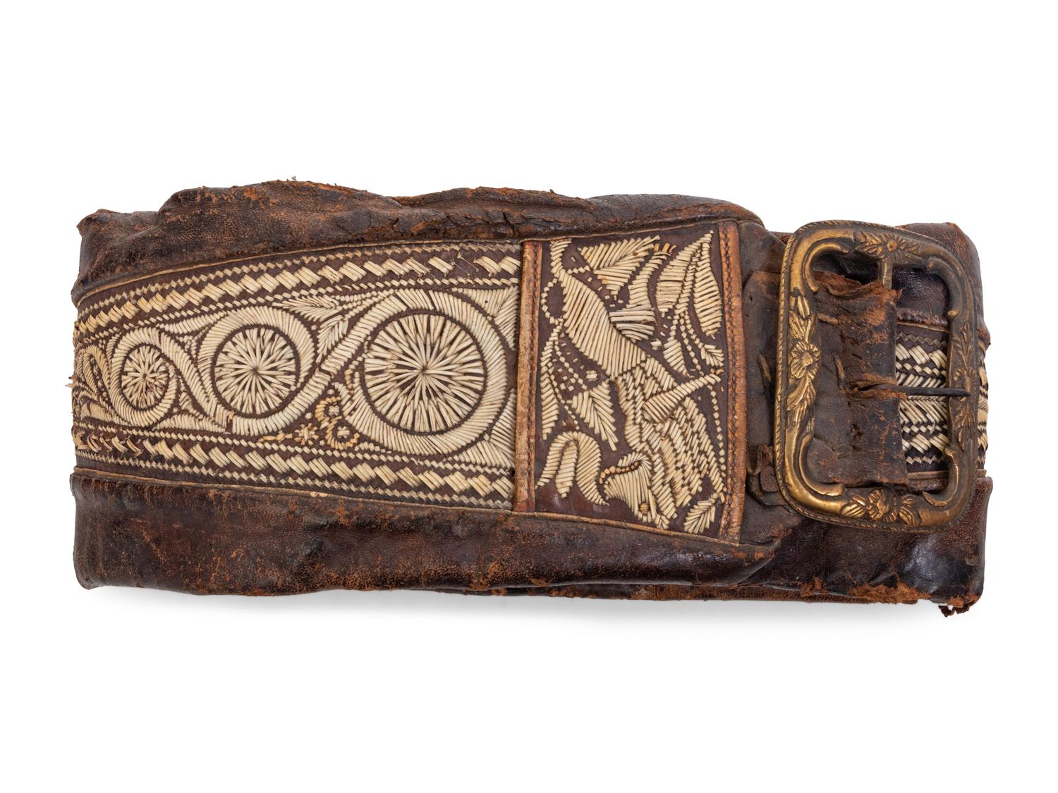 An Embroidered Leather Belt
