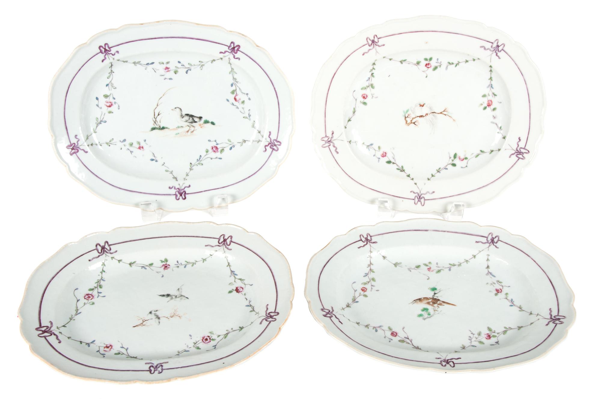 A Set of Four Chinese Export Porcelain Dishes Diameter 8 inches. — LATE 18TH CENTURY