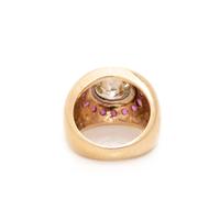 YELLOW GOLD, DIAMOND AND RUBY RING