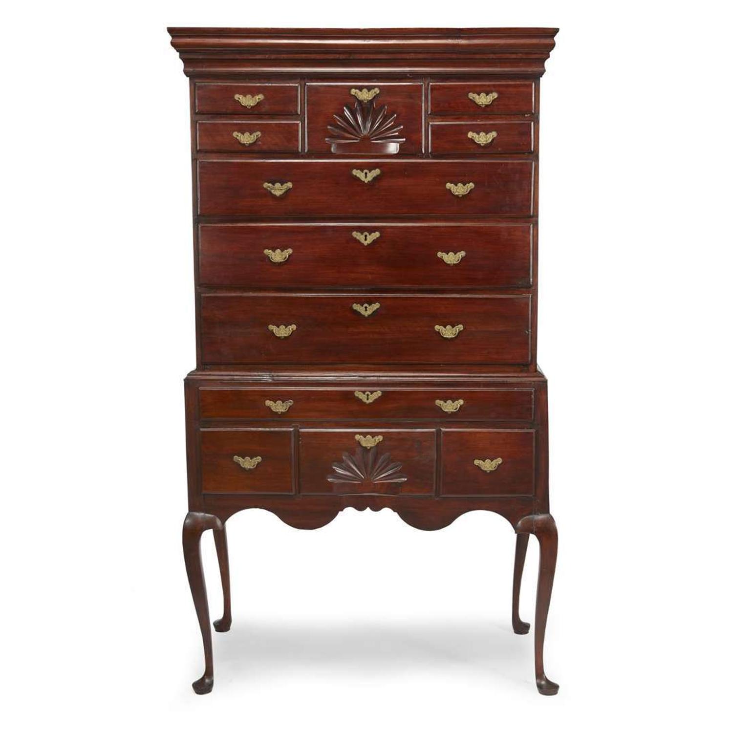 Queen Anne maple high chest Connecticut, 18th century