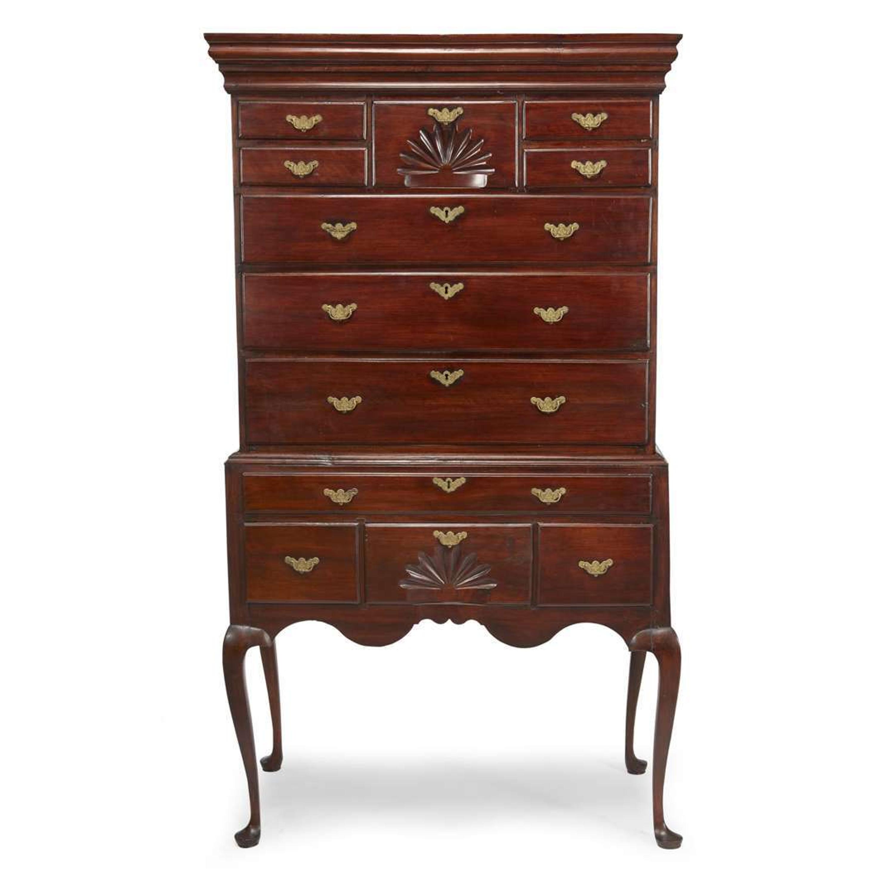 Queen Anne maple high chest Connecticut, 18th century