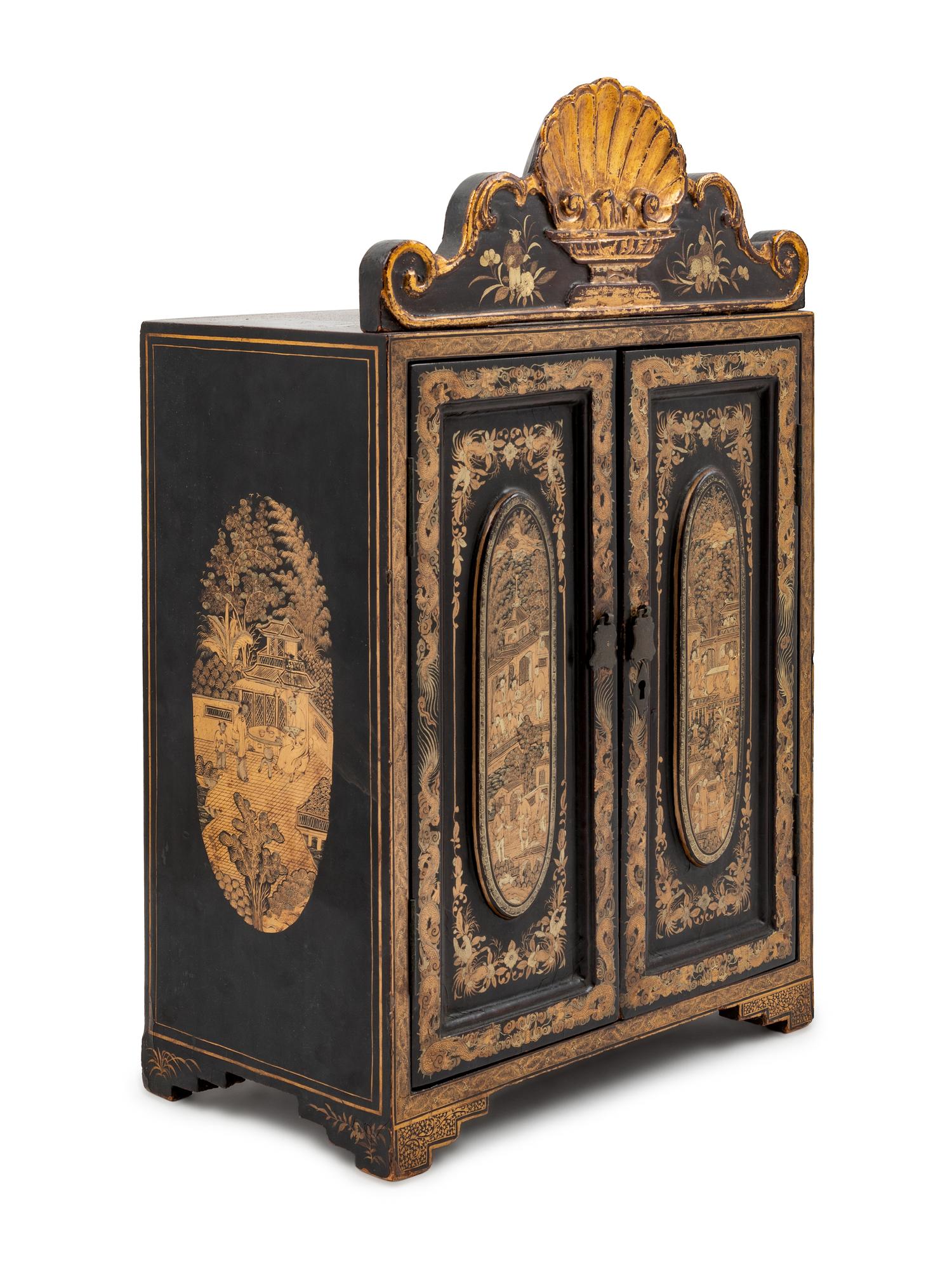 A Chinese Export Lacquered Table Cabinet