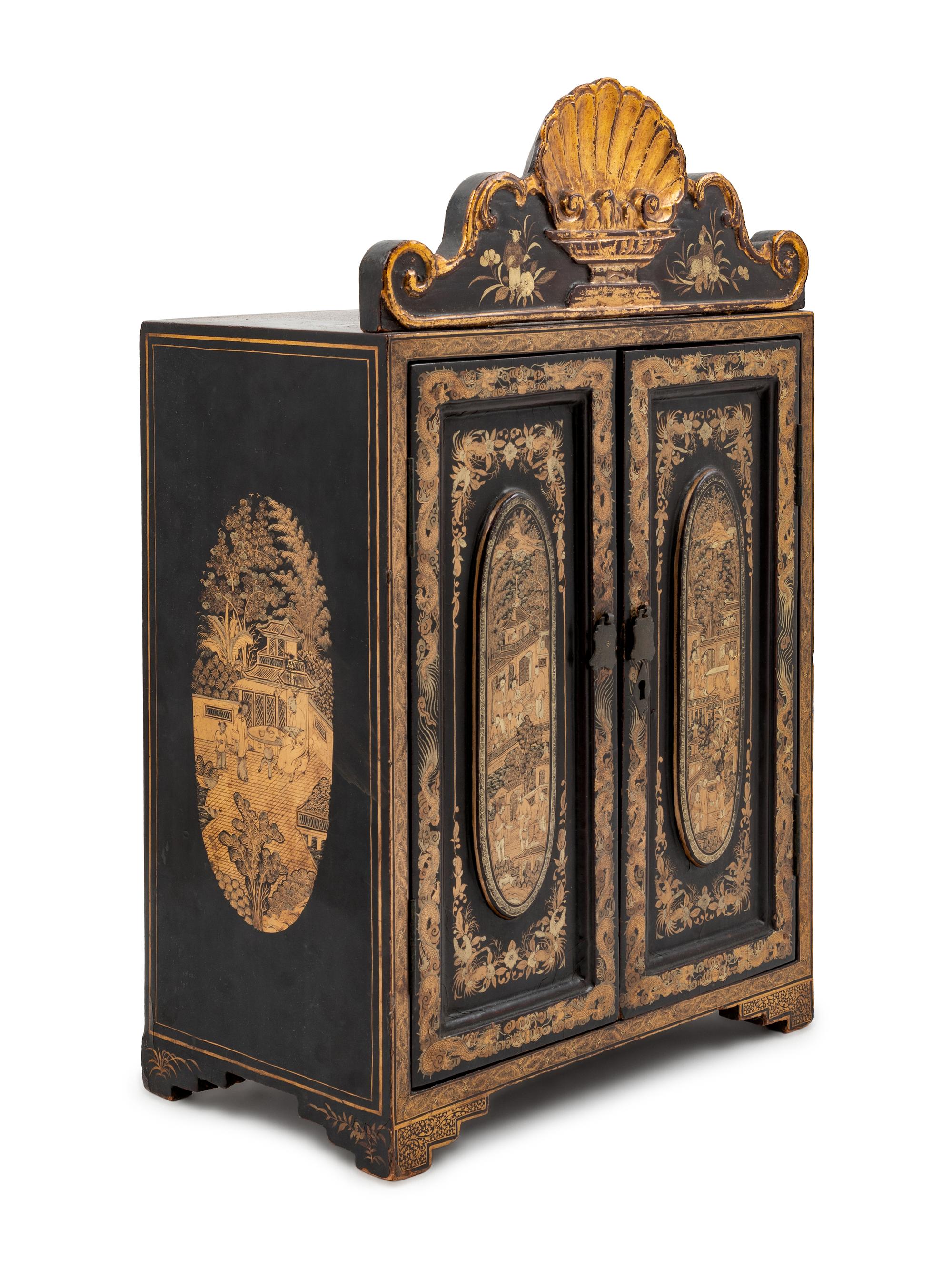 A Chinese Export Lacquered Table Cabinet