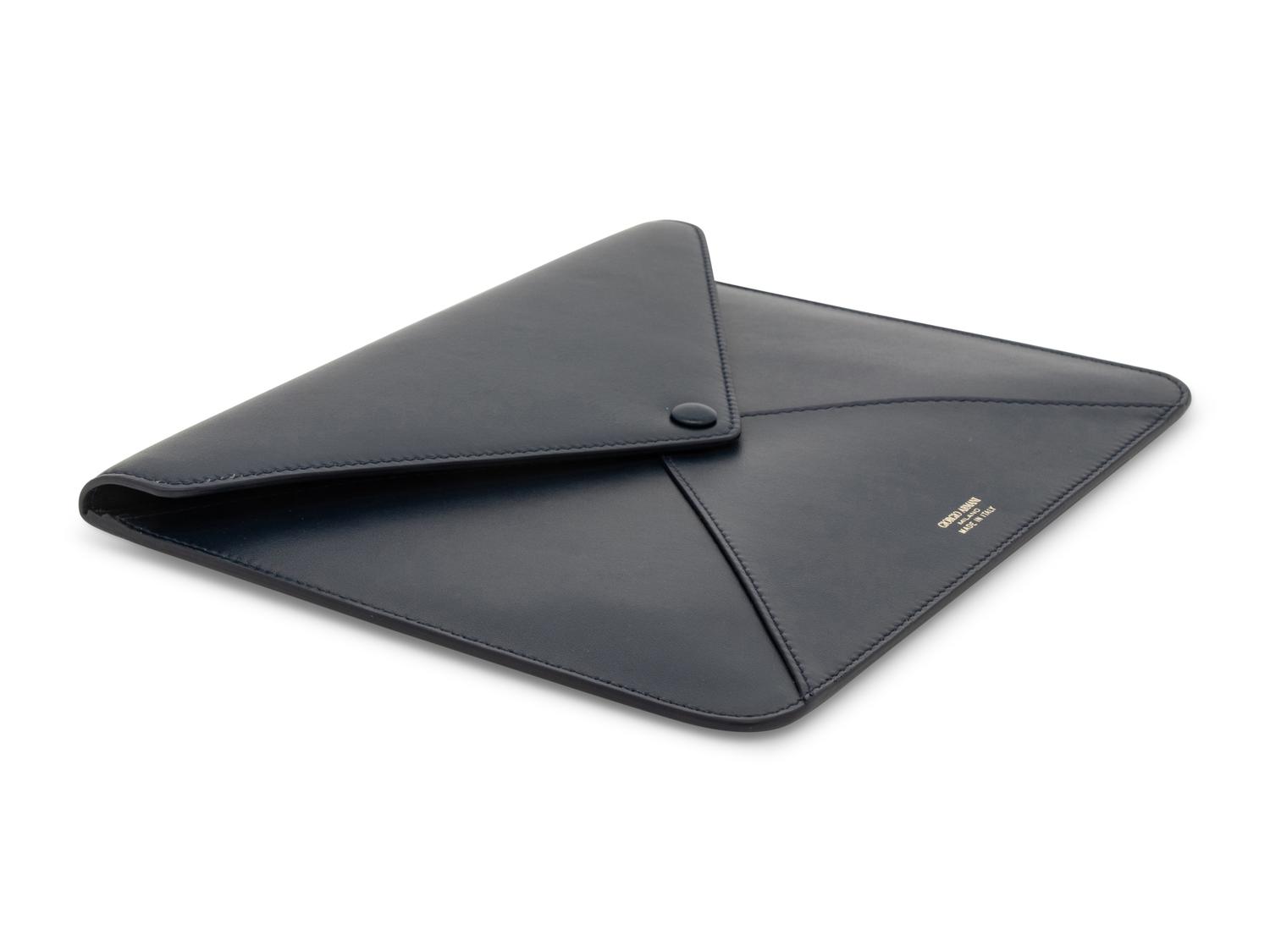 Giorgio Armani for Vanity Fair, Navy Leather Envelope Clutch