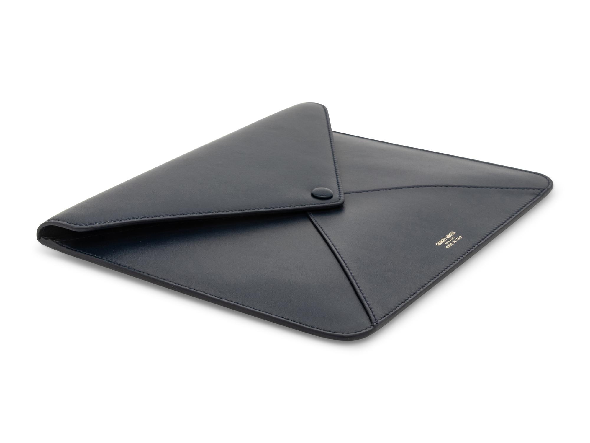 Giorgio Armani for Vanity Fair, Navy Leather Envelope Clutch