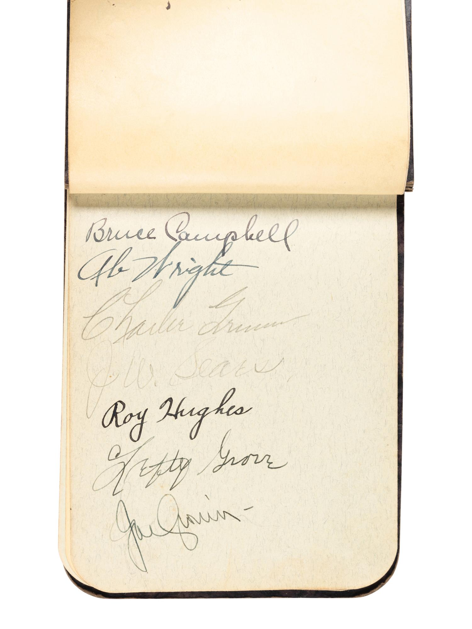 A 1930s Multi-Signed Autograph 1930s Baseball Autograph Book Including Jimmie Foxx (Beckett Authentication Services Letter BAS Certified),