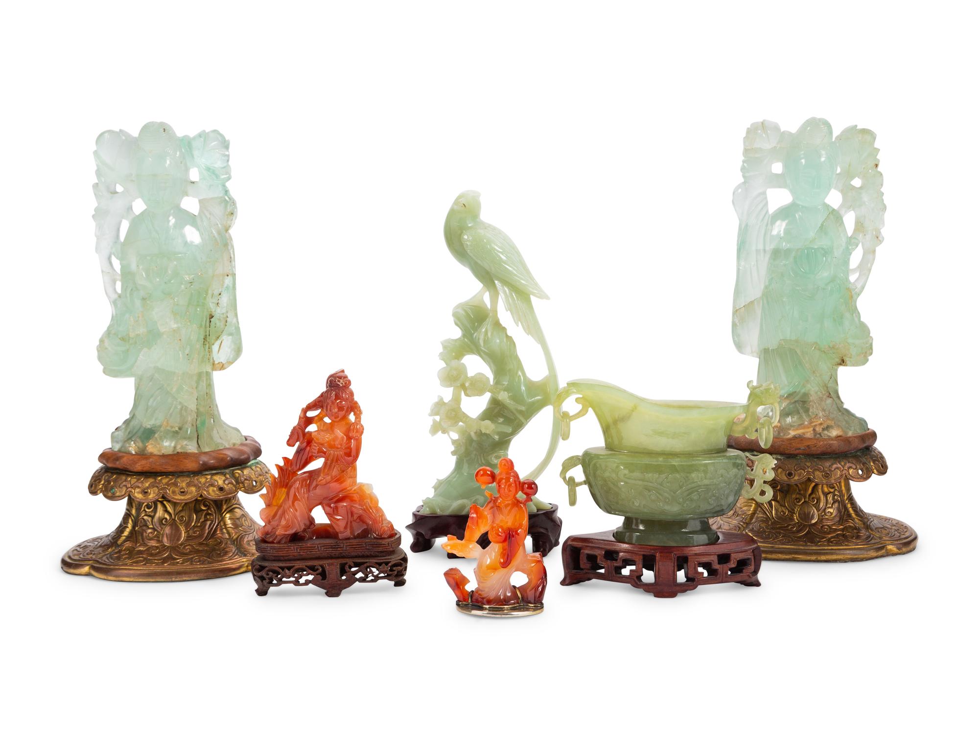 Six Chinese Hardstone Carvings