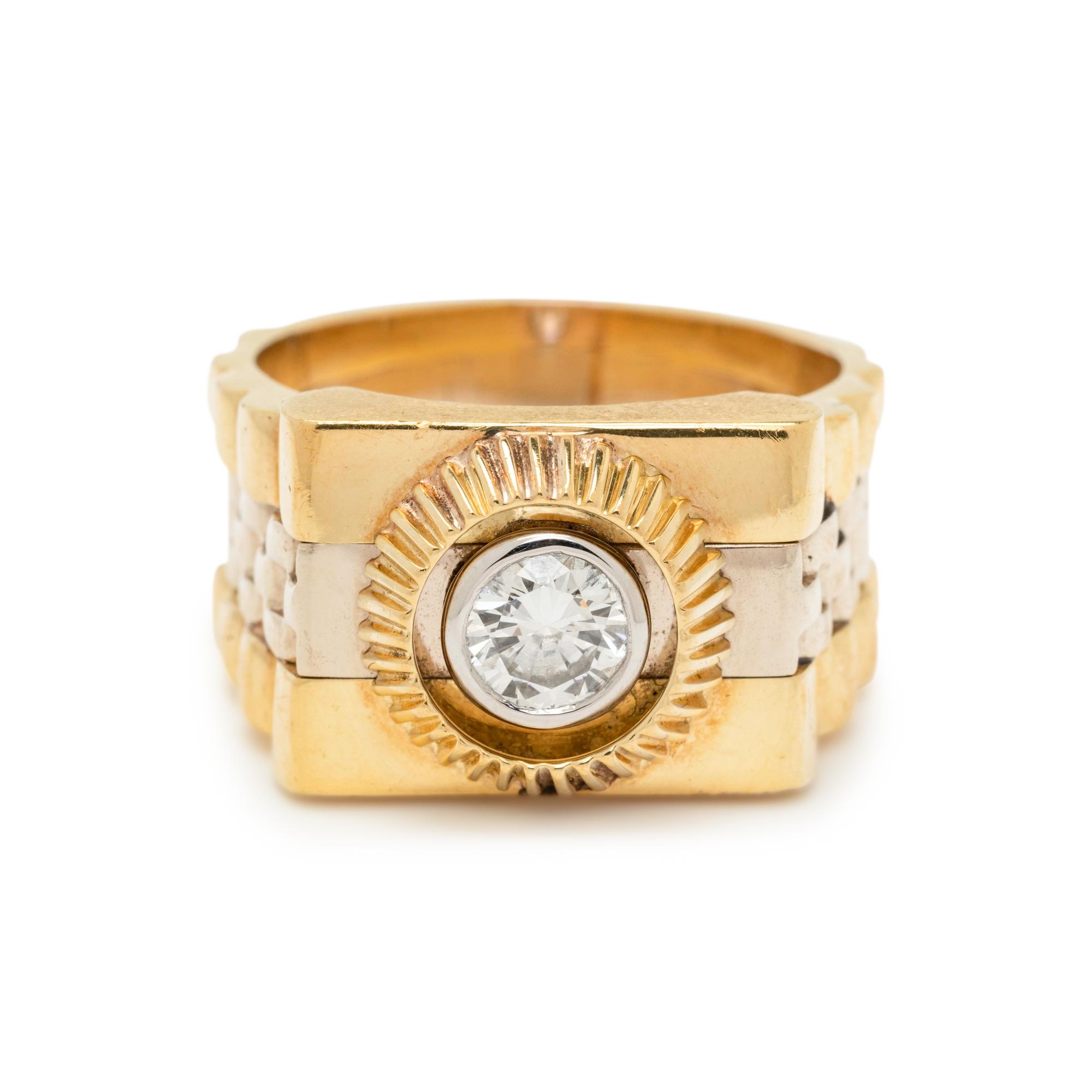 BICOLOR GOLD AND DIAMOND RING