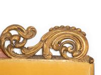 An Italian Painted and Parcel Gilt Upholstered Headboard with Upholstered Lower Panel