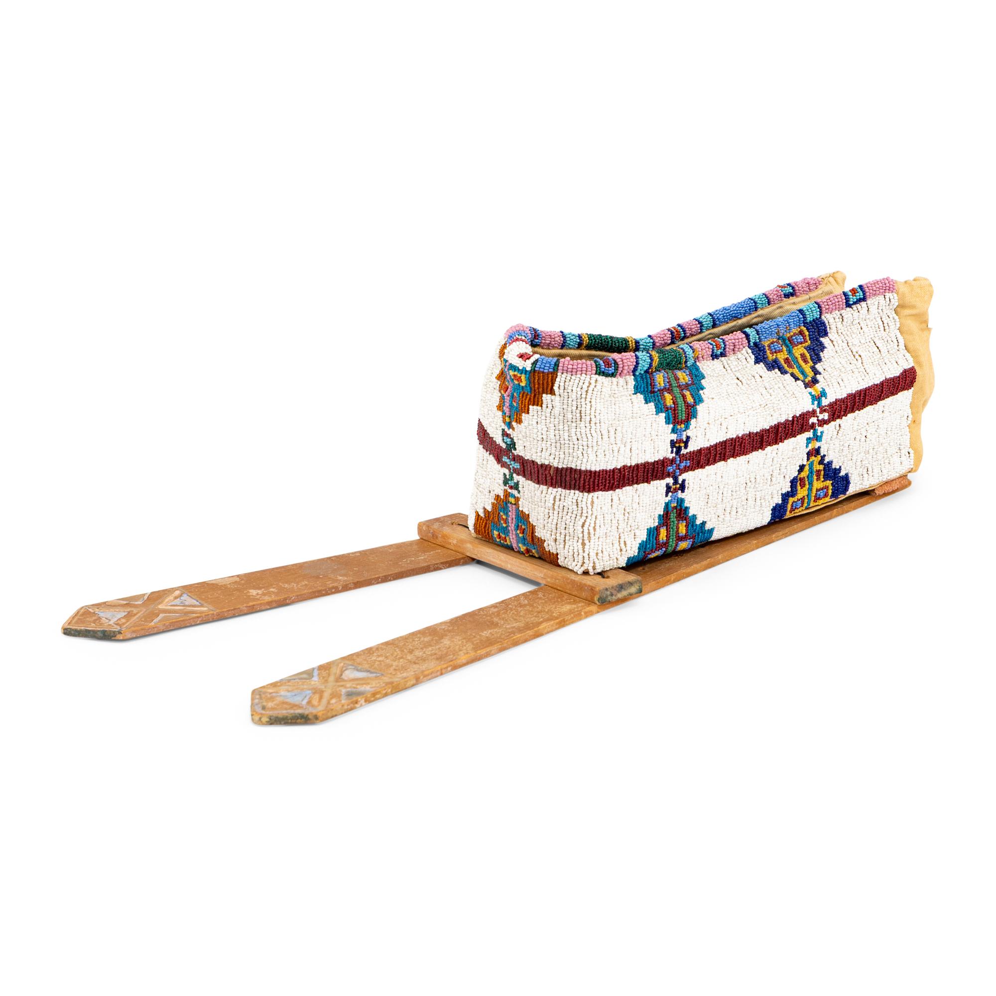 Cheyenne Beaded Toy Cradle, with Doll