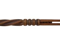 Western Great Lakes Polychrome Wood Staff, with Puzzle Stem