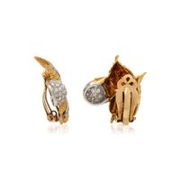 BICOLOR GOLD AND DIAMOND EARRINGS