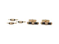 VAN CLEEF & ARPELS, YELLOW GOLD, DIAMOND AND ENAMEL DRESS SET