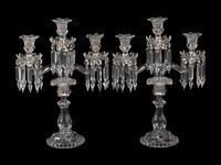 A Pair of Baccarat Molded Glass Candelabra