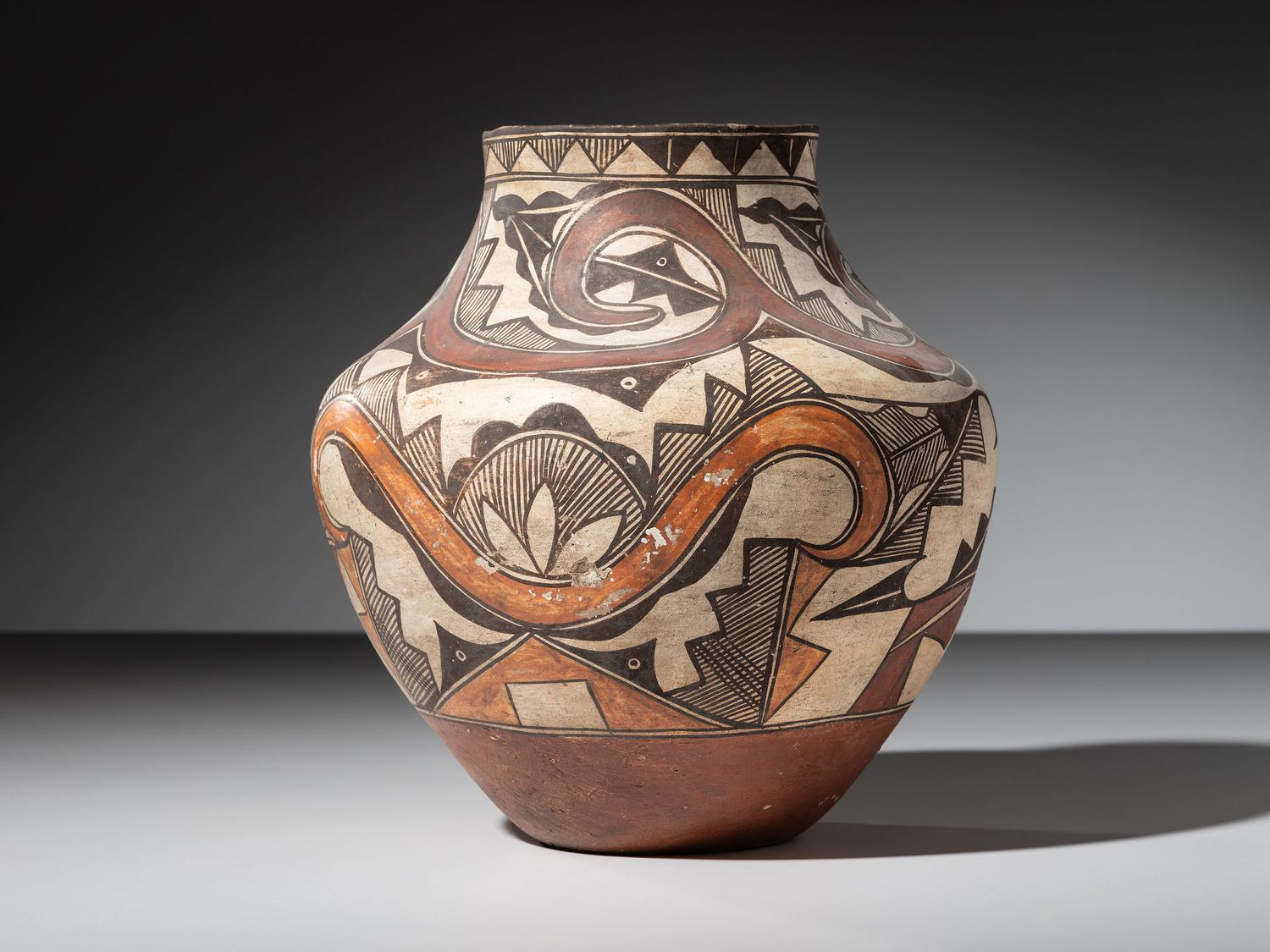 Acoma Four-Color Pottery Olla