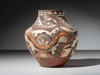 Acoma Four-Color Pottery Olla