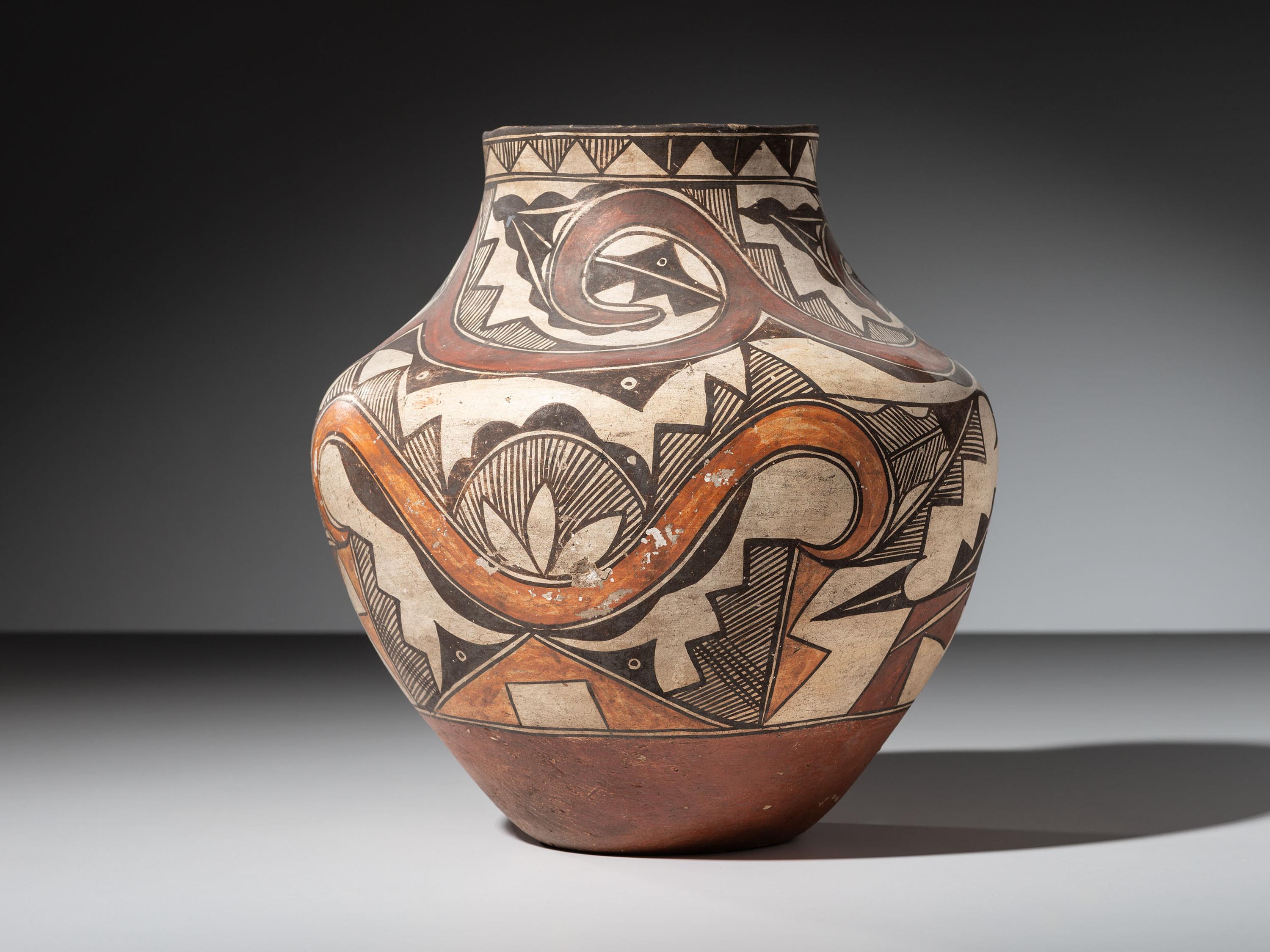 Acoma Four-Color Pottery Olla