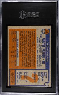 A 1976 Topps Walter Payton Rookie Football Card No. 148 (SGC 5 EX)