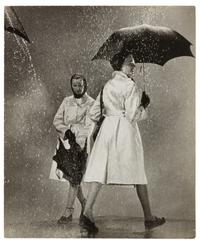A Group of Four Works depicting models in the rain for Vogue, Glamour, and Life Magazines, 1941-45