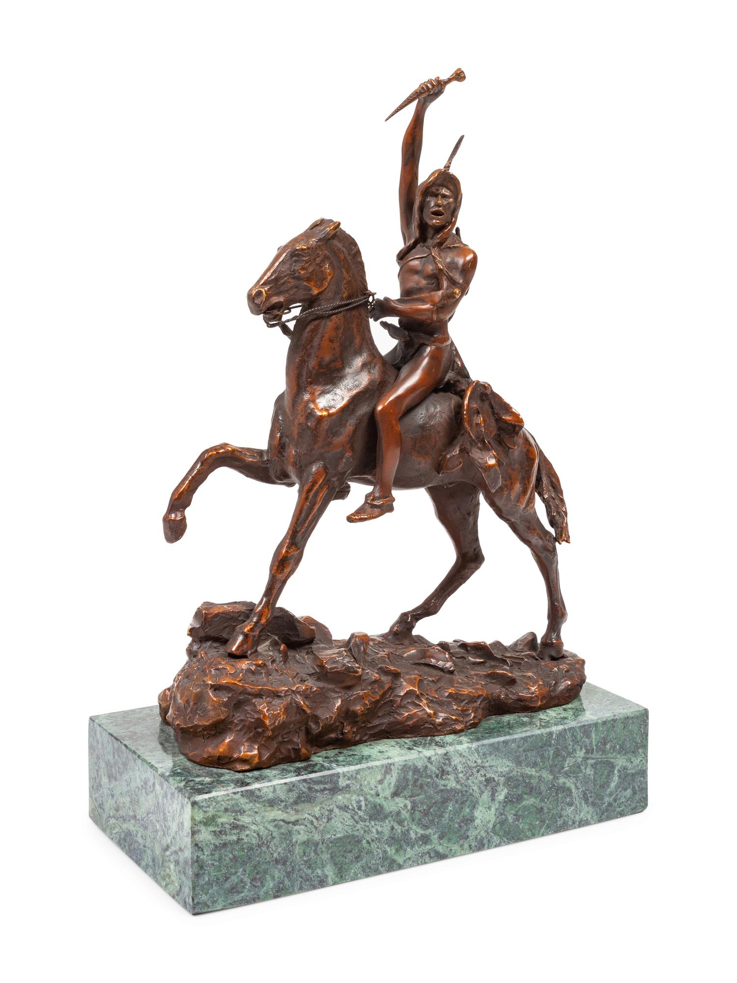 Recast Indian Warrior on Horseback