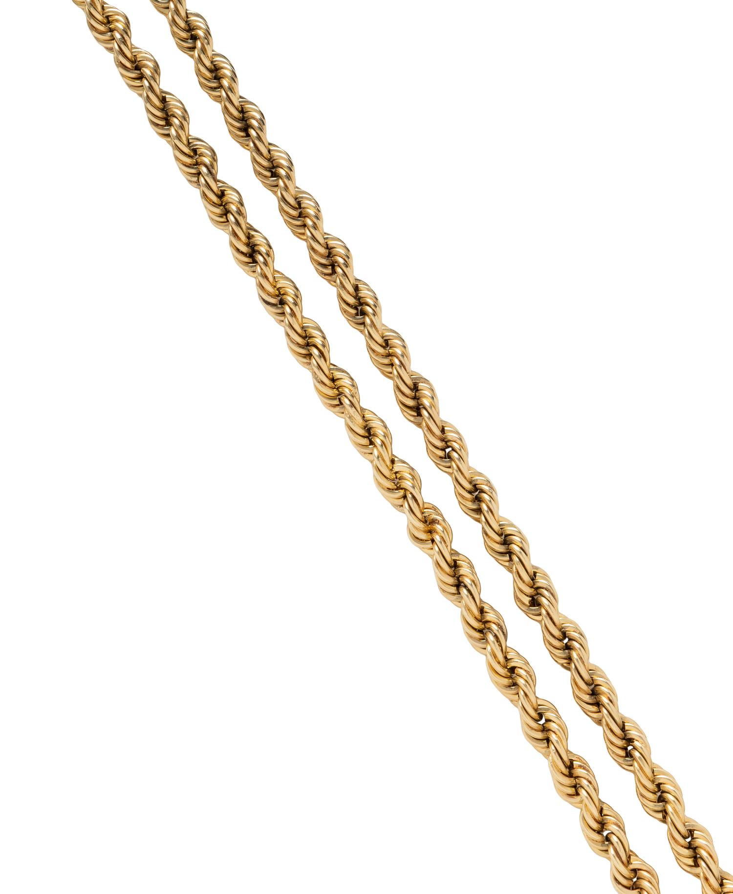 YELLOW GOLD ROPE LINK NECKLACE