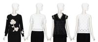Chanel, Four Black & White Tops