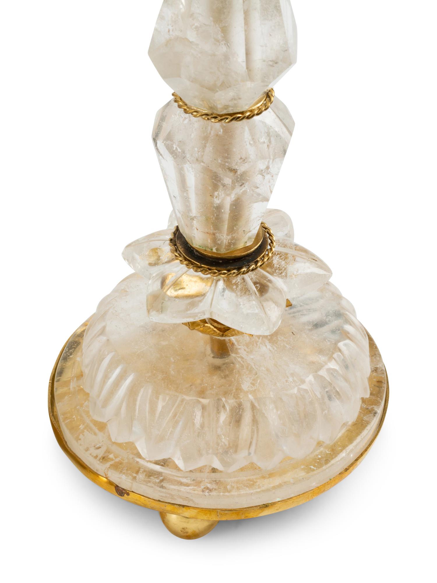 A Set of Four Rock Crystal Candlesticks