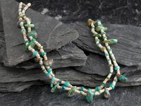 Pueblo Double-strand Turquoise Tab Necklace