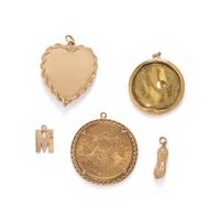 COLLECTION OF YELLOW GOLD CHARMS