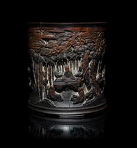 A Chinese Carved Bamboo Brushpot, Bitong