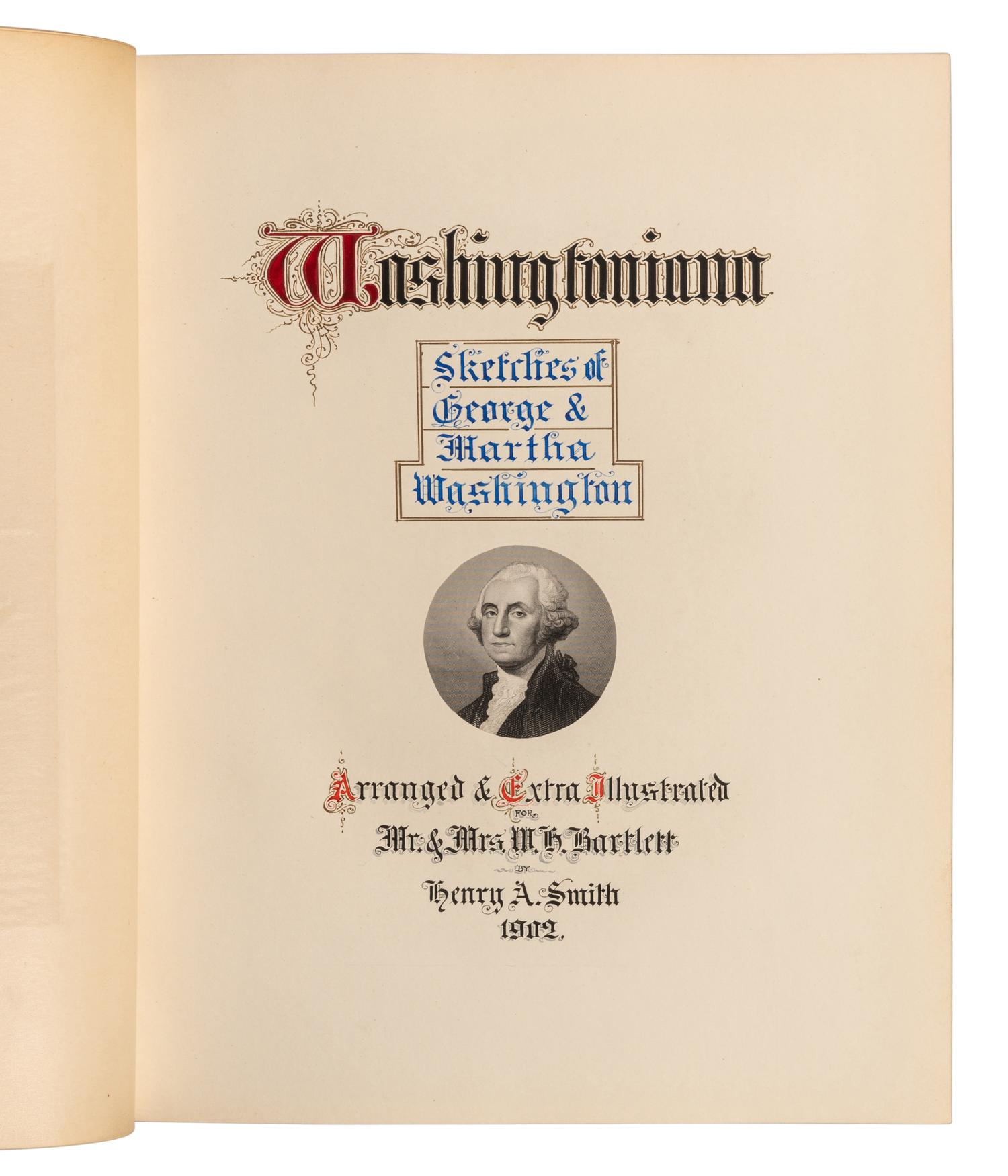 [WASHINGTON, George (1732-1799)]. Caption title: "Washingtoniana. Sketches of George & Martha Washington." N.p., n.d., 1902.