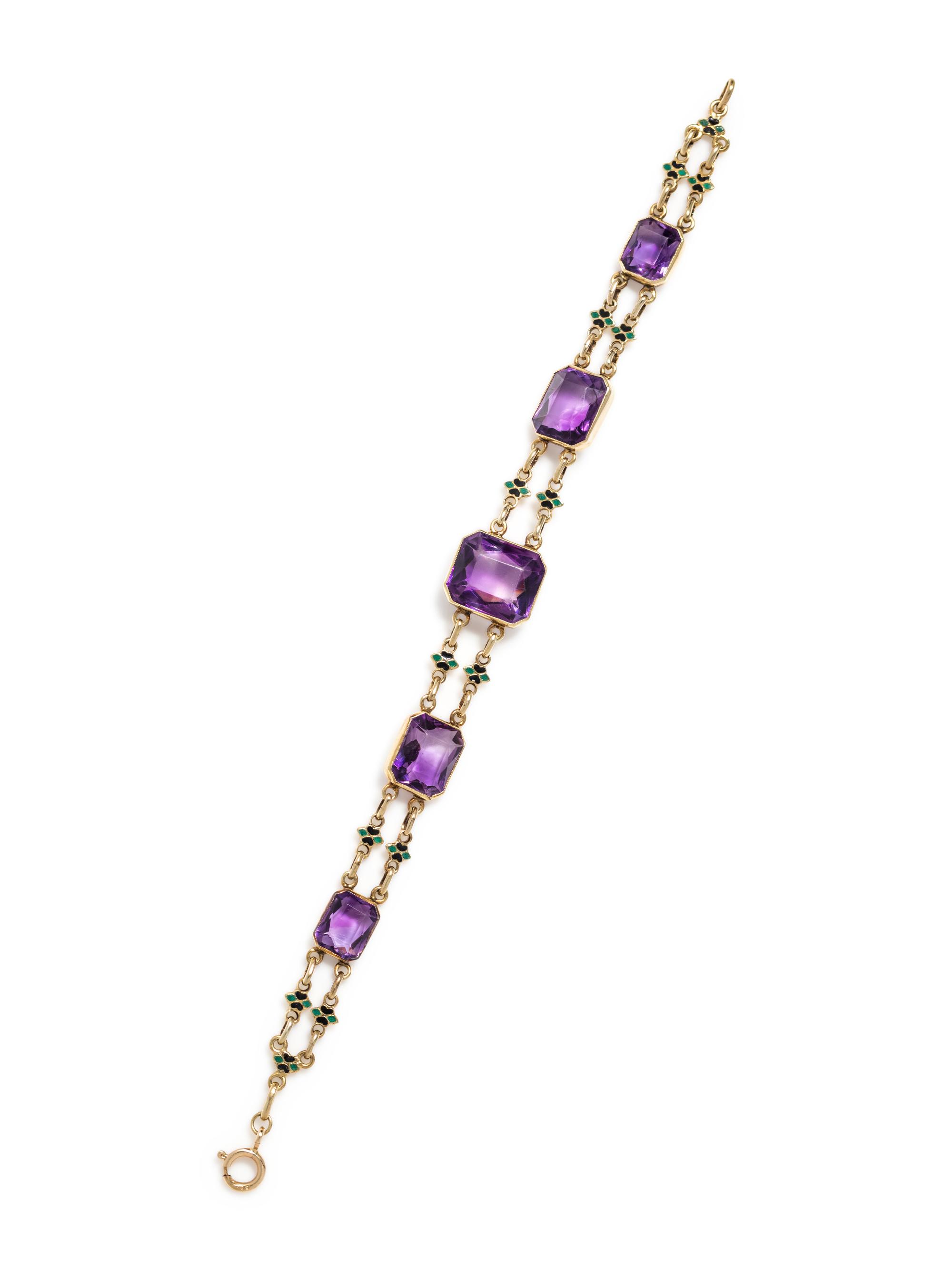 AMETHYST AND ENAMEL BRACELET