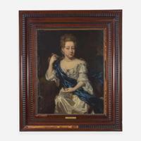 Circle of Johannes van der Stock (Dutch, active 1656-1676) Portrait of a Gentleman, Bust-Length; together with Portrait of a Lady with Blue Sash, Bust-Length (A Pair)