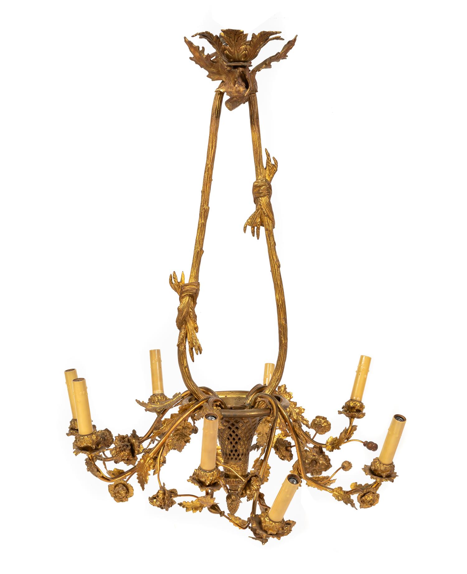 A French Gilt Bronze Eight-Light Chandelier