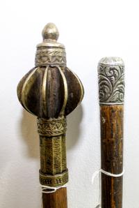 A Group of Two Canes Length of longest 35 1/4 inches.