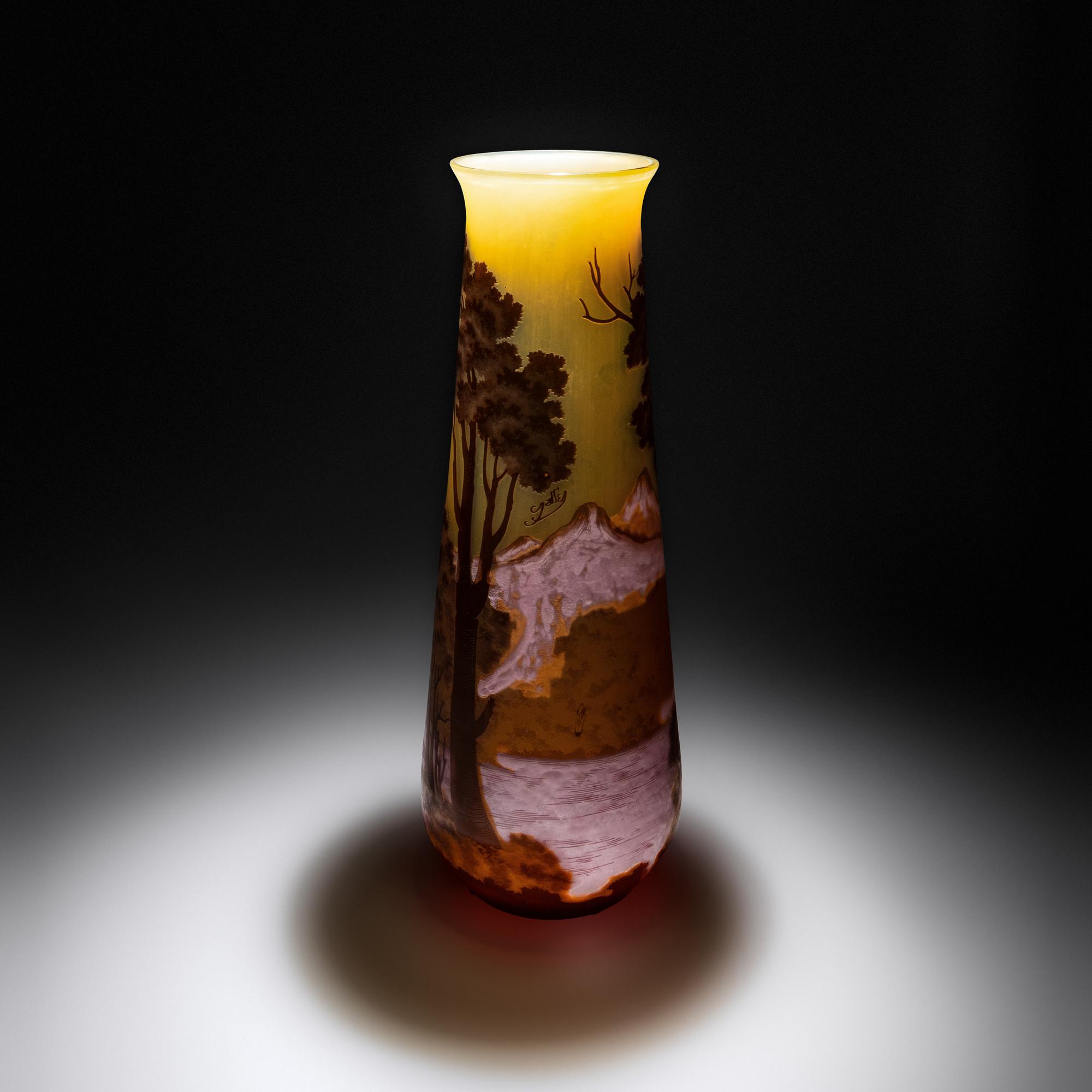 Cameo Glass landscape vase, c. 1900