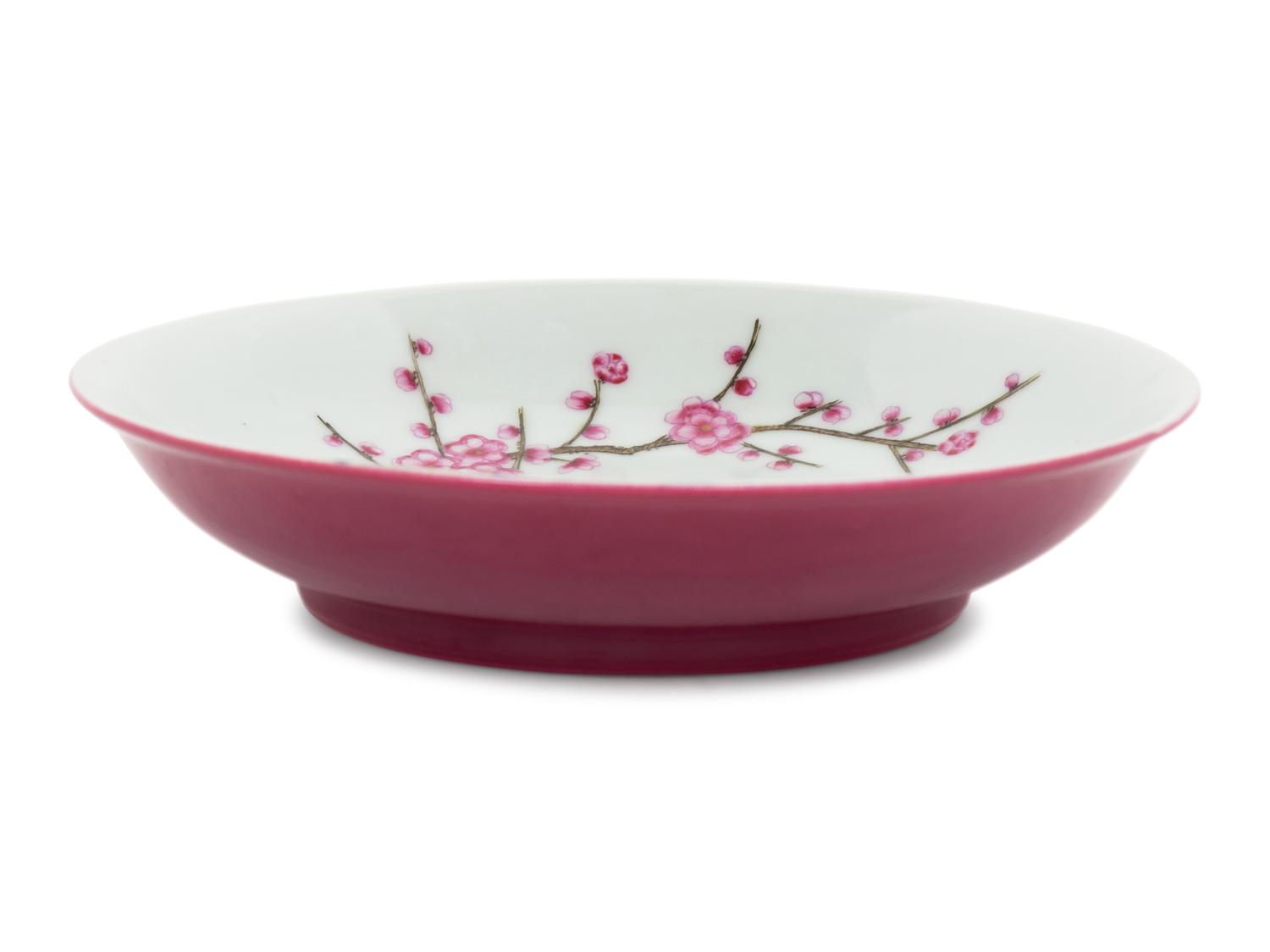 A Chinese Famille Rose Porcelain 'Birds and Peonies' Plate