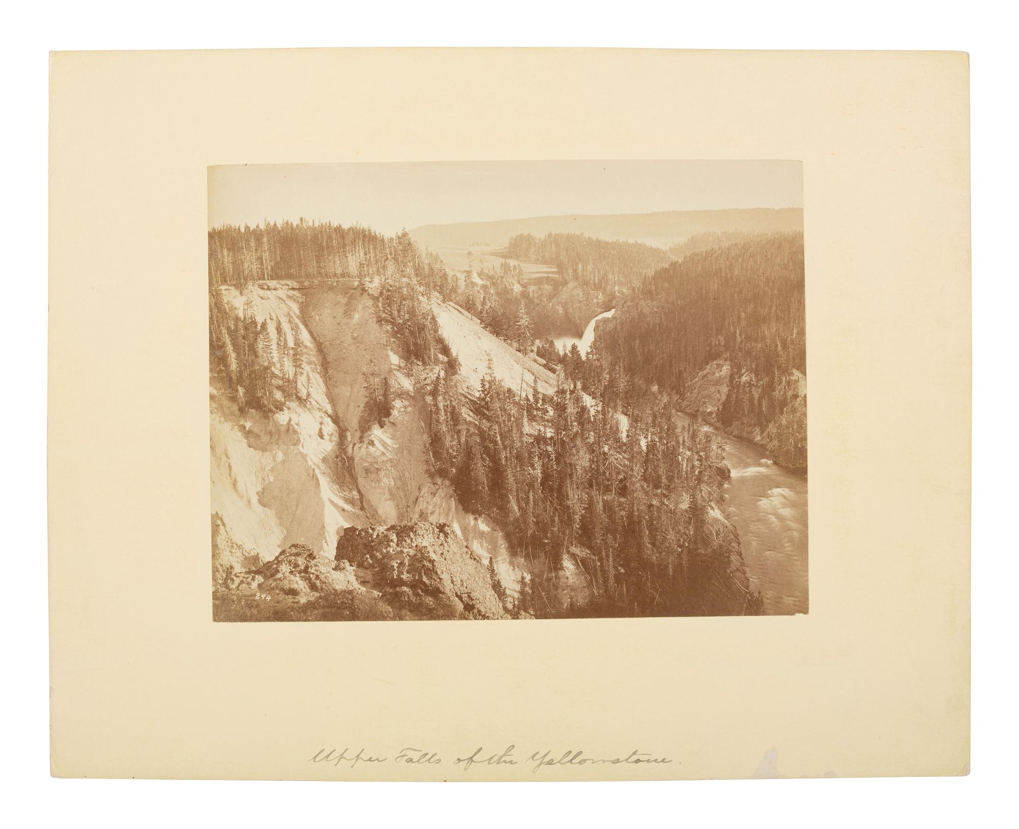 JACKSON, William Henry (1843-1942), photographer. Upper Falls of the Yellowstone , ca 1880.